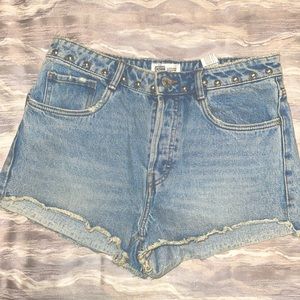 Zara Denim Shorts with studs. Size US 8. Great condition